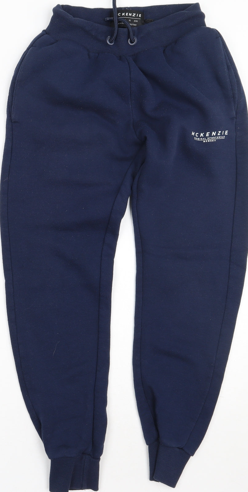 McKenzie Mens Blue  Polyester Jogger Trousers Size S L28 in Regular Tie