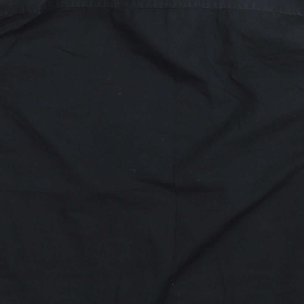 UrbanSpirit Mens Black  Cotton  Button-Up Size L Collared Button