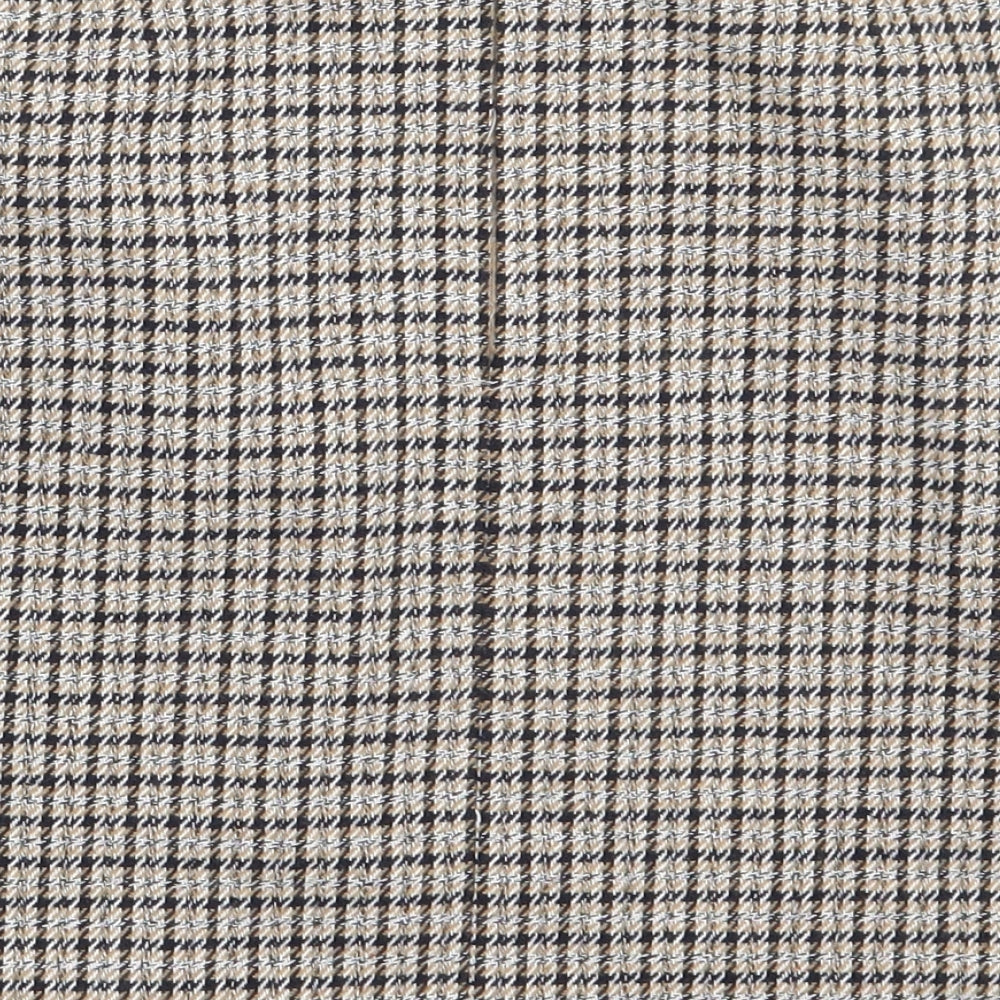 sainsburys Womens Brown Check Polyester A-Line Skirt Size 12