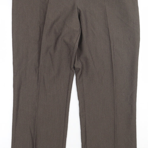 Marks and Spencer Womens Green  Polyester Trousers  Size 14 L30 in Regular