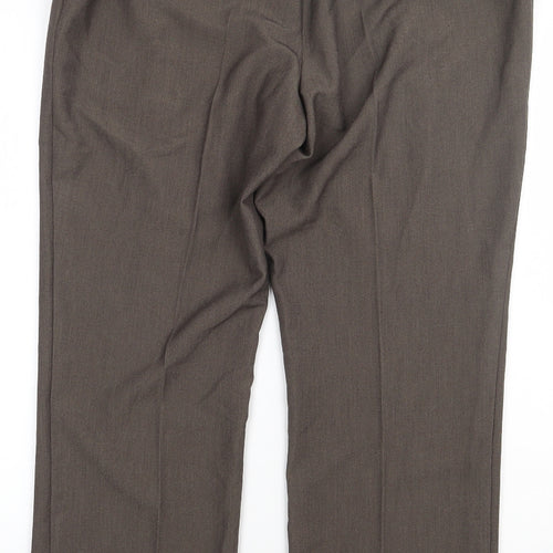 Marks and Spencer Womens Green  Polyester Trousers  Size 14 L30 in Regular