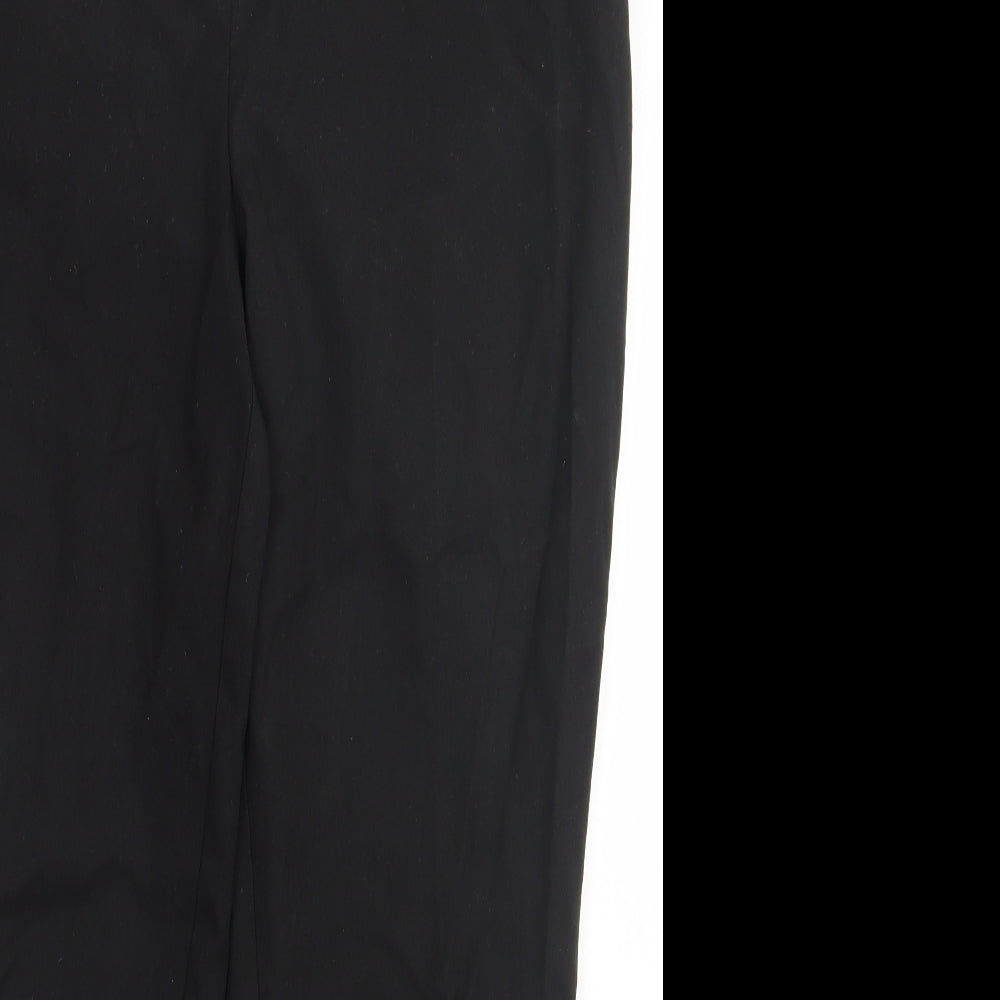 NEXT Womens Black  Polyester Capri Trousers Size 16 L32 in Regular Hook & Eye