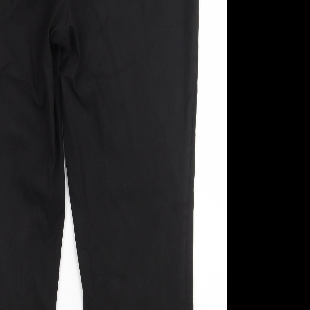NEXT Womens Black  Polyester Capri Trousers Size 16 L32 in Regular Hook & Eye