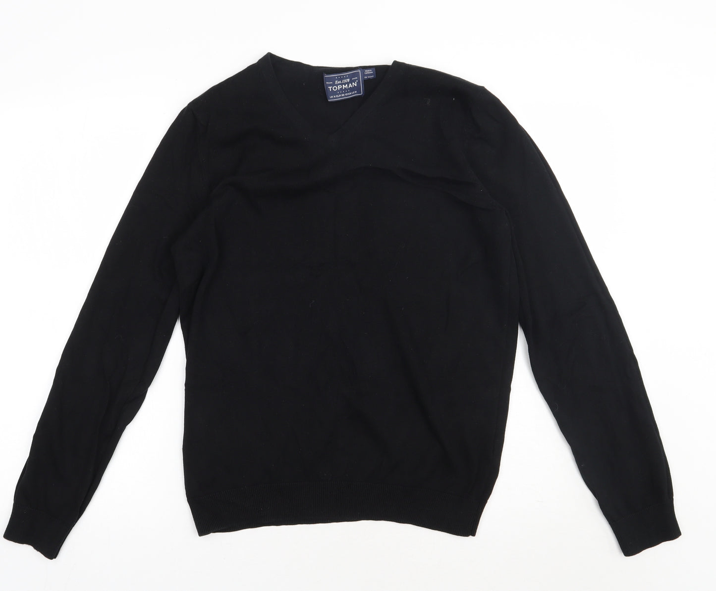 Topman Mens Black  Cotton Pullover Sweatshirt Size M