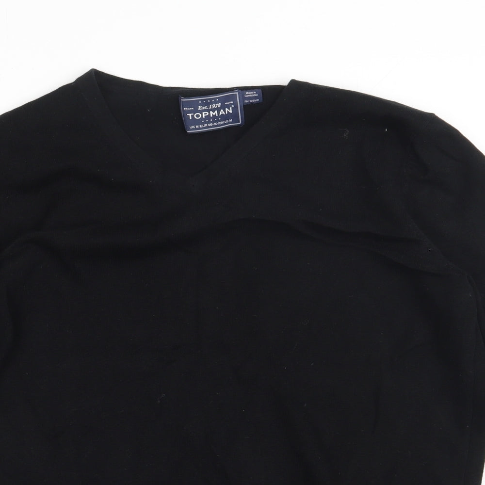 Topman Mens Black  Cotton Pullover Sweatshirt Size M