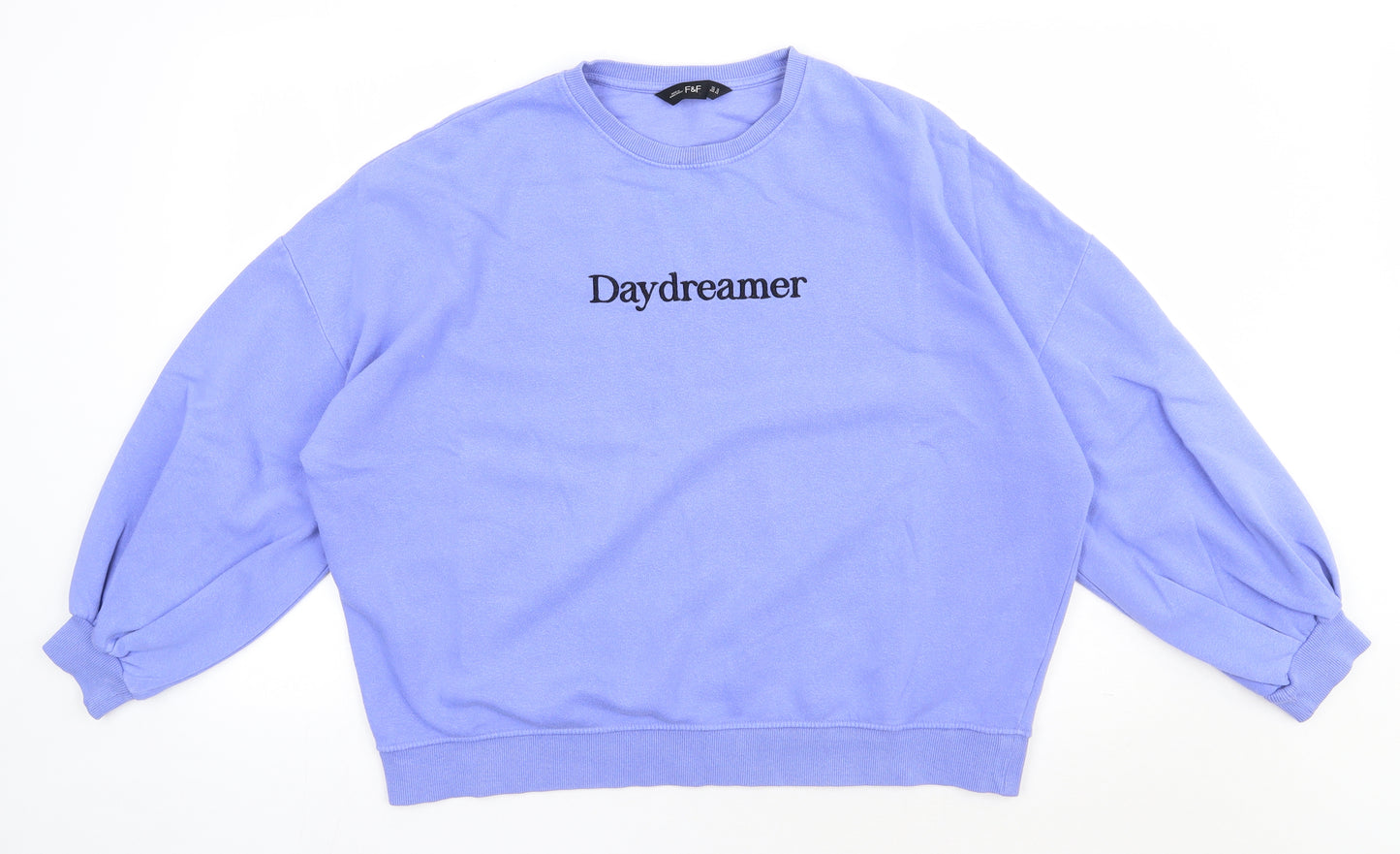 F&F Womens Purple  Cotton Pullover Sweatshirt Size 16  Pullover - Daydreamer