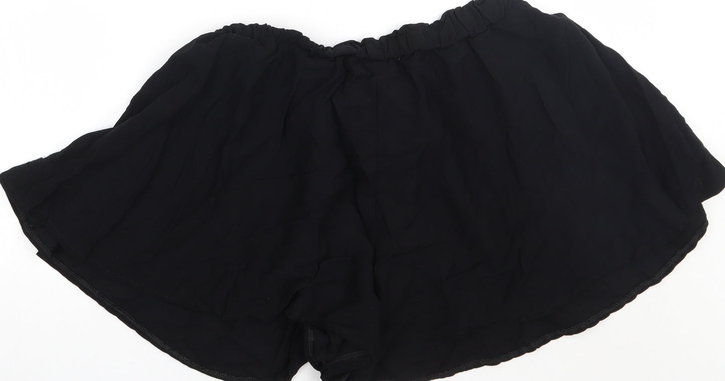 amesun Womens Black  Cotton Paperbag Shorts Size 4XL  Regular