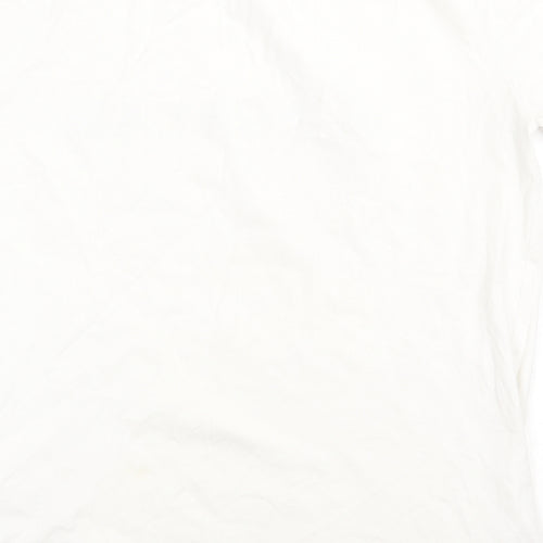 alphalab Mens White  Cotton  T-Shirt Size M Crew Neck