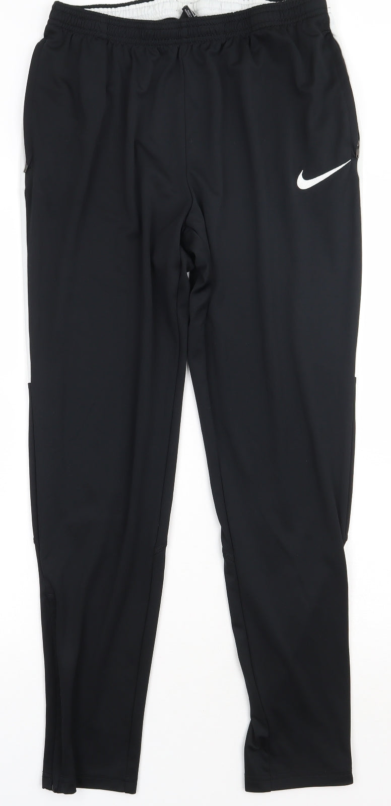 Nike Mens Black  Polyester Jogger Trousers Size M L30 in Regular Tie
