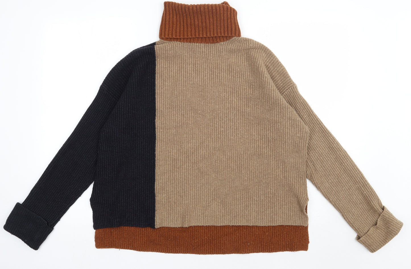 French Connection Womens Brown Plaid Acrylic Pullover Sweatshirt Size S  Pullover