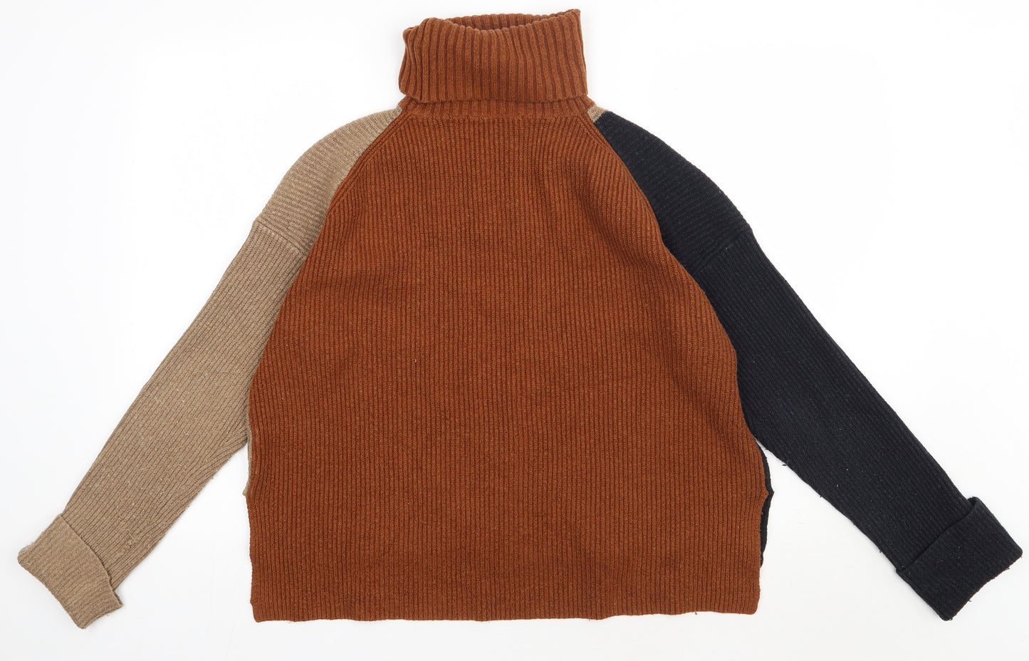 French Connection Womens Brown Plaid Acrylic Pullover Sweatshirt Size S  Pullover