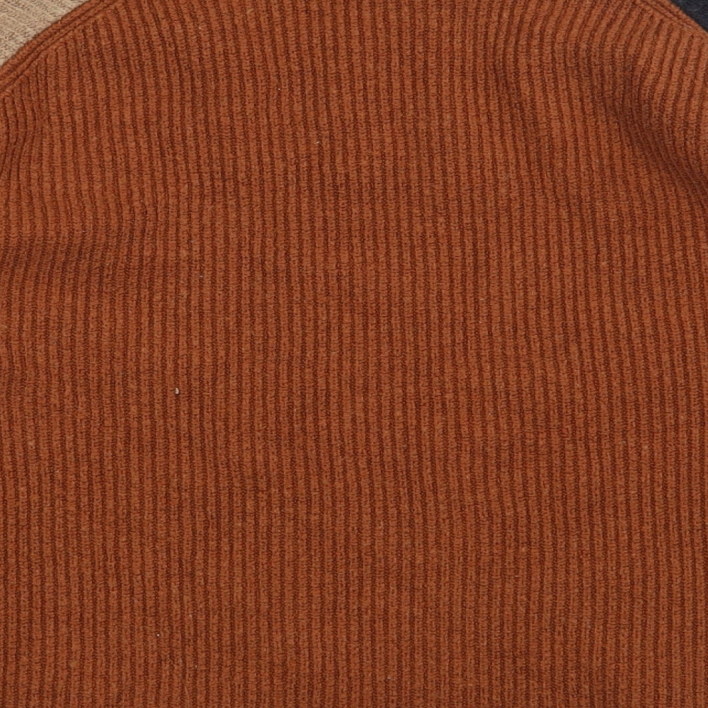 French Connection Womens Brown Plaid Acrylic Pullover Sweatshirt Size S  Pullover