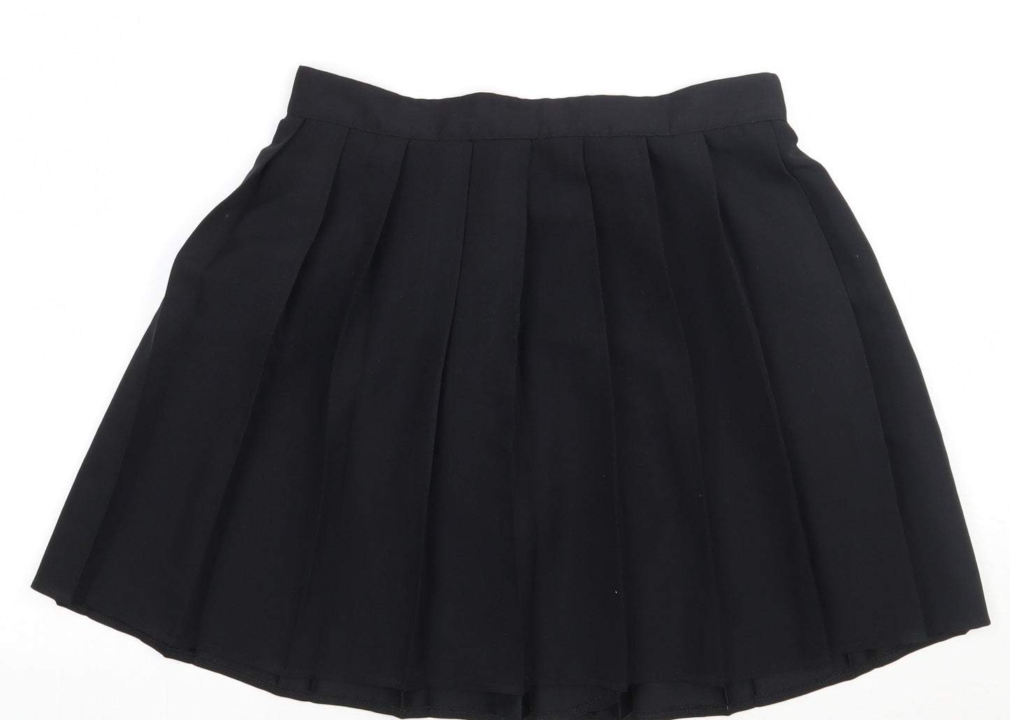 PRETTYLITTLETHING Womens Black  Polyester A-Line Skirt Size 12   Button