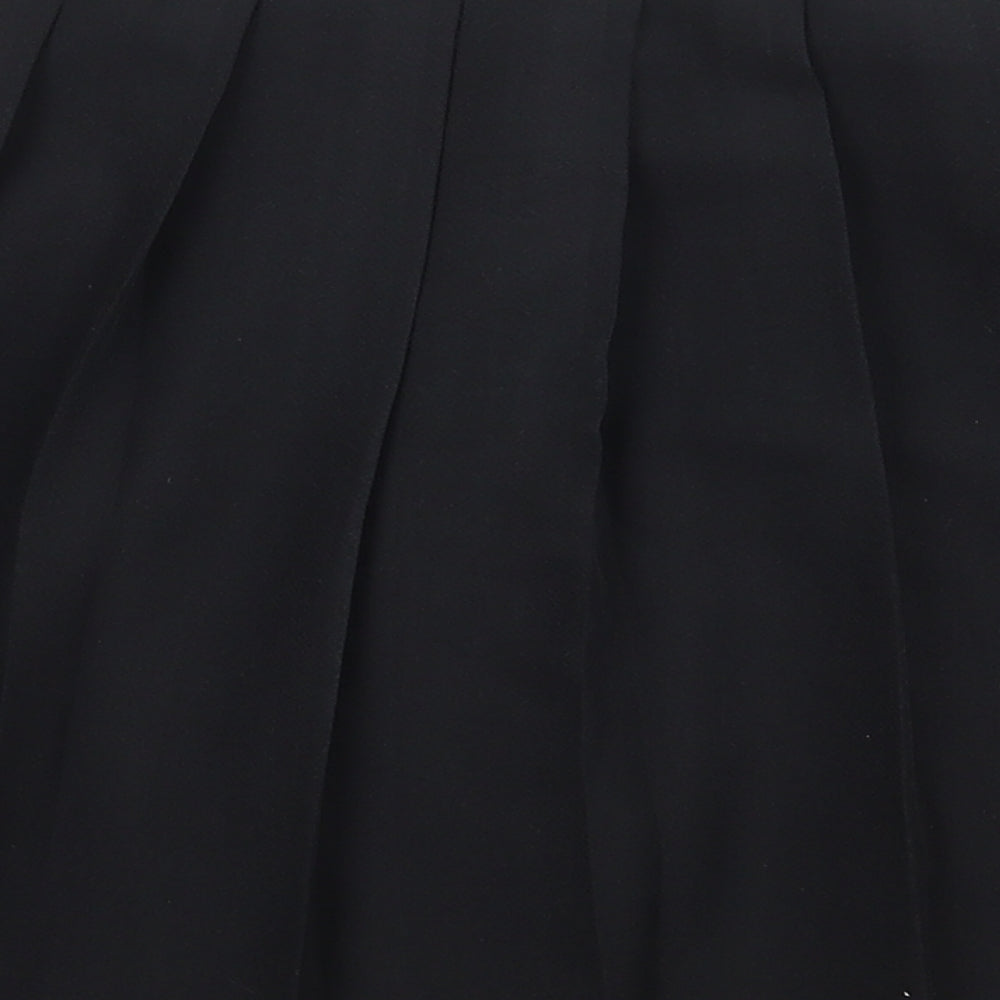 PRETTYLITTLETHING Womens Black  Polyester A-Line Skirt Size 12   Button