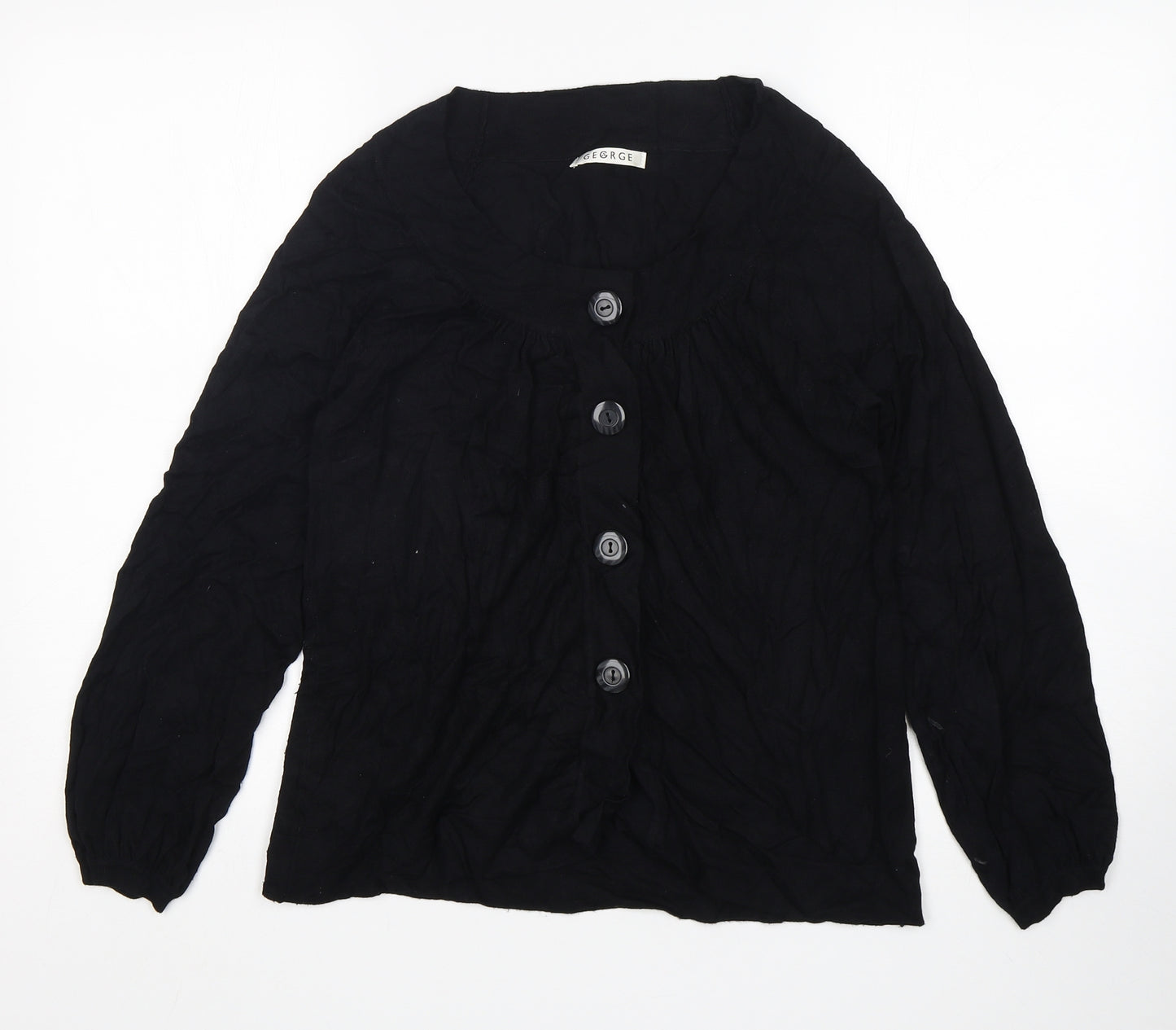 George Womens Black Round Neck  Viscose Cardigan Jumper Size 12