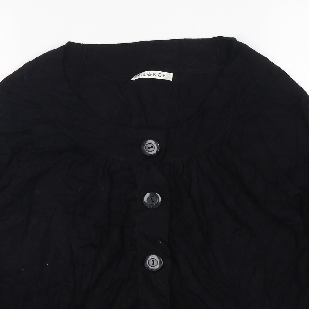 George Womens Black Round Neck  Viscose Cardigan Jumper Size 12