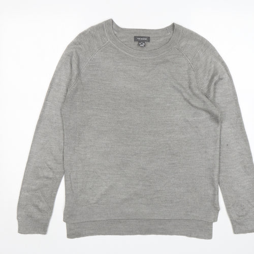 Primark Womens Grey Round Neck  Acrylic Pullover Jumper Size M