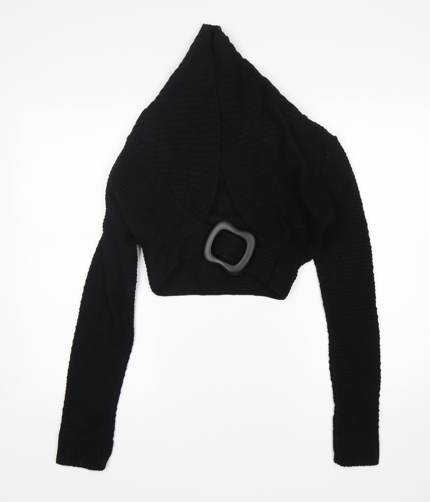 New Look Womens Black V-Neck  Acrylic Cardigan Jumper Size 12