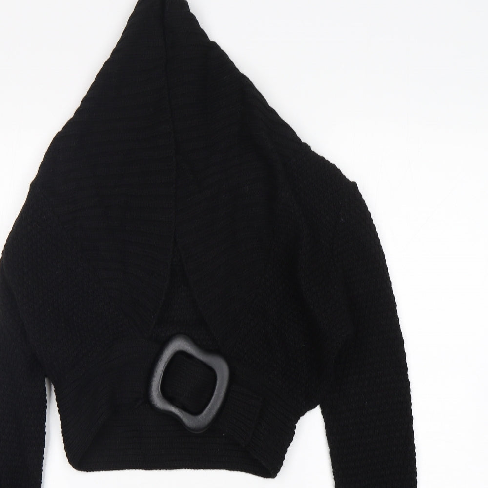 New Look Womens Black V-Neck  Acrylic Cardigan Jumper Size 12