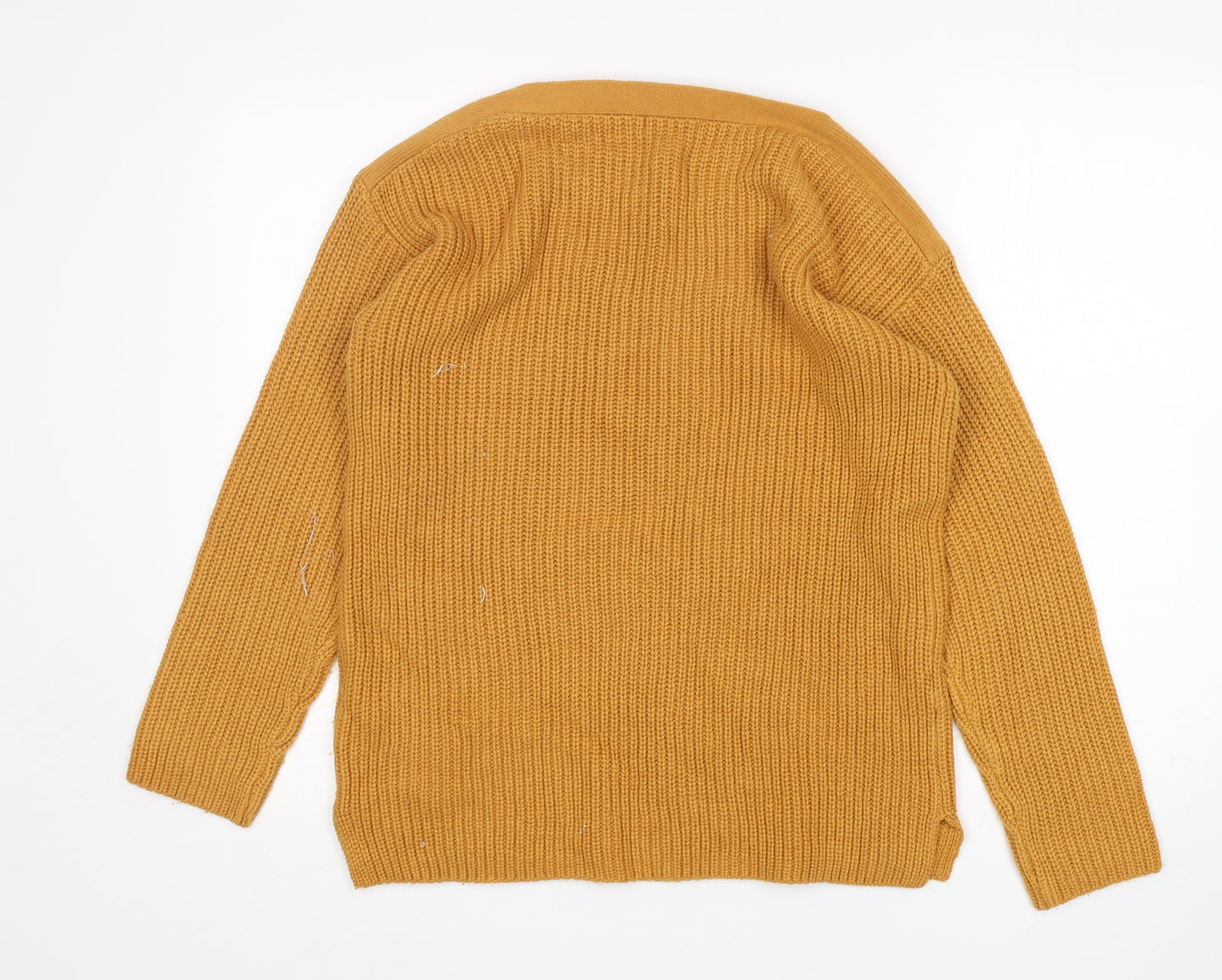 Damart Womens Yellow Round Neck  Acrylic Pullover Jumper Size 10