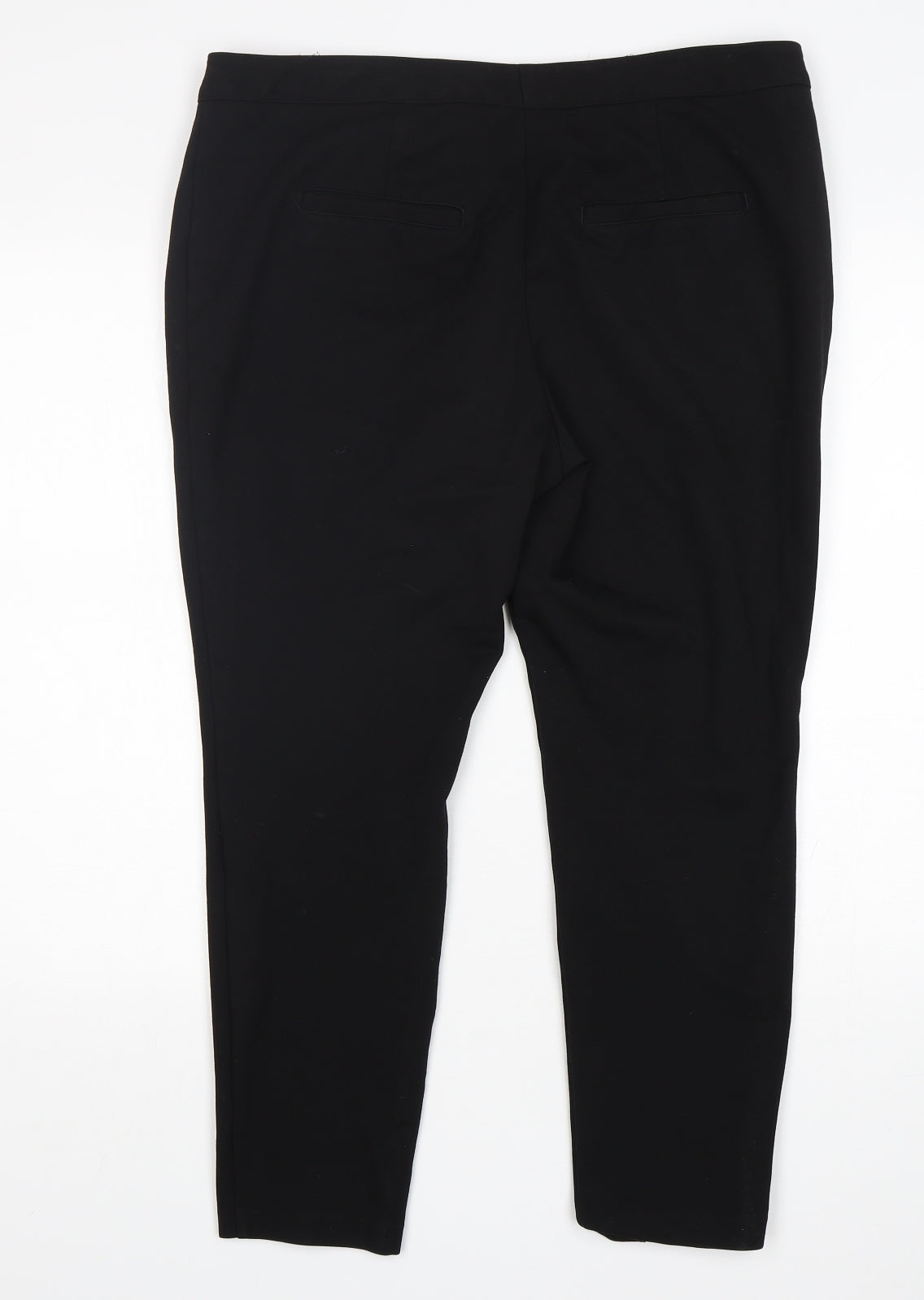 NEXT Womens Black  Viscose Trousers  Size 16 L26 in Slim