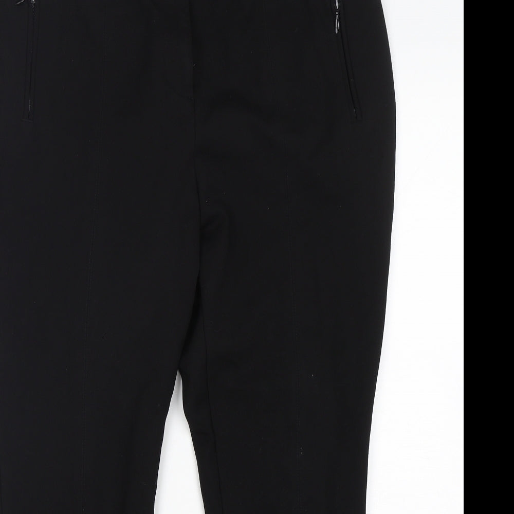 NEXT Womens Black  Viscose Trousers  Size 16 L26 in Slim
