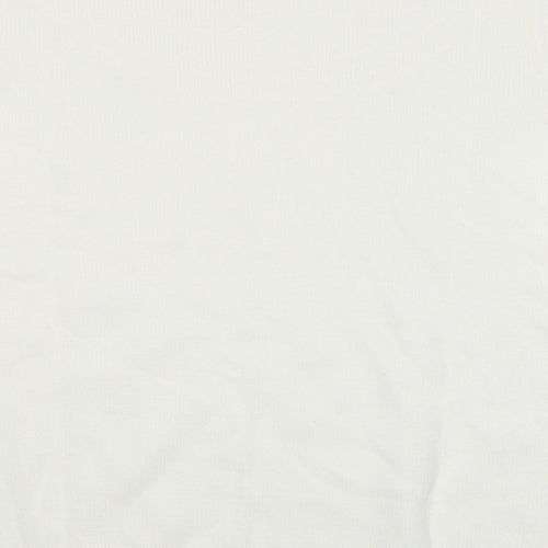 Afibel Womens White Round Neck  Acrylic Pullover Jumper Size 14