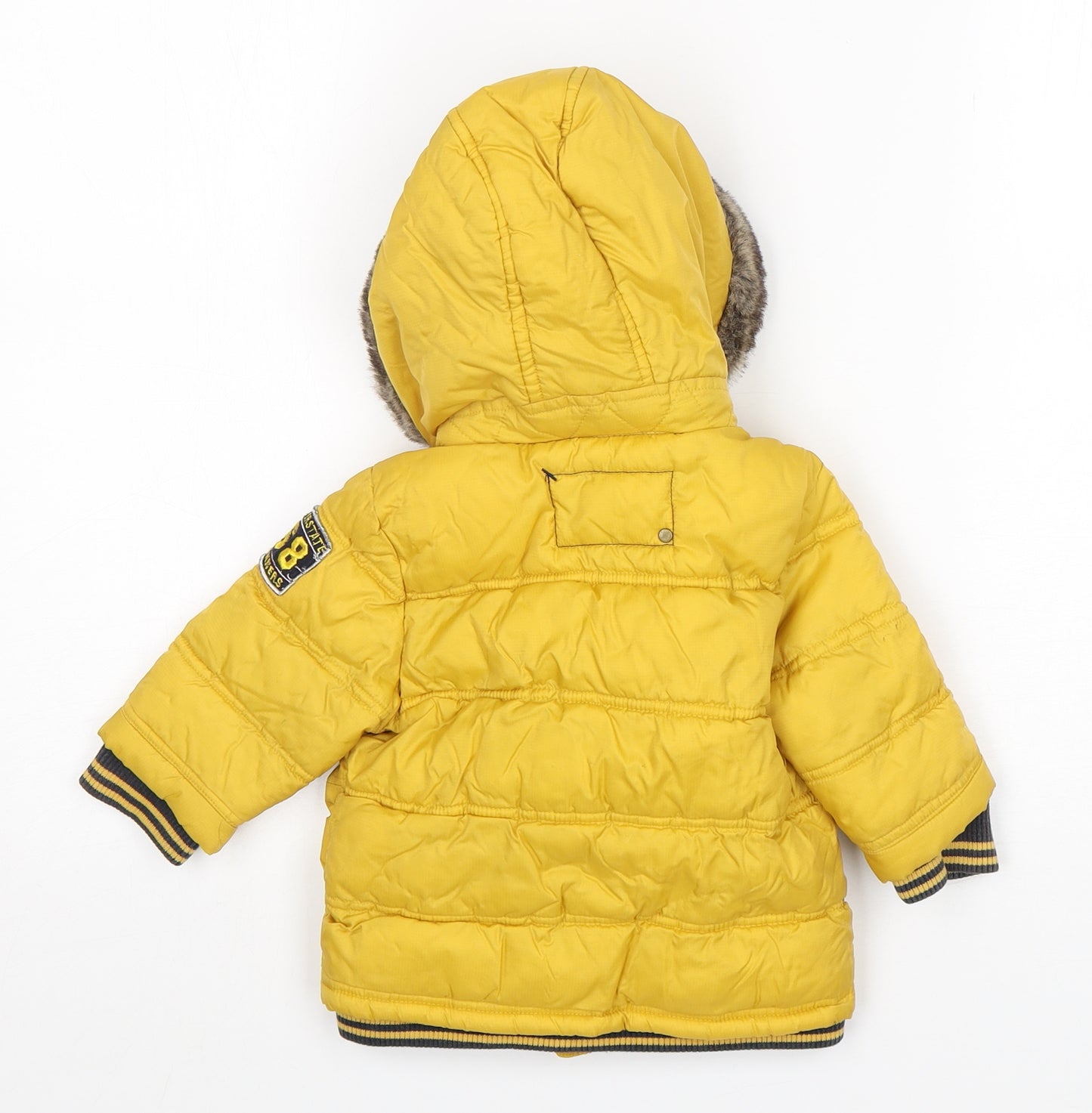 NEXT Boys Yellow   Parka Coat Size 6-9 Months