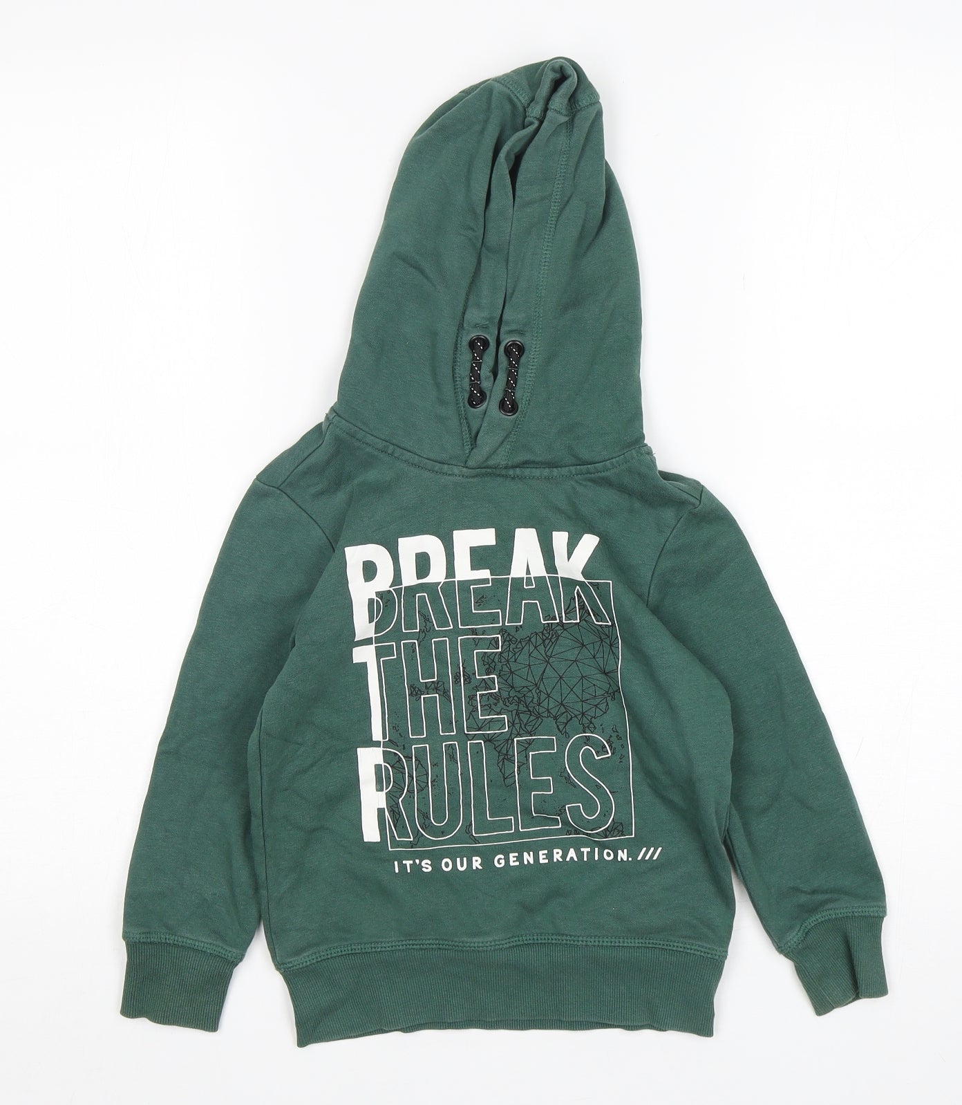 George Boys Green  Cotton Pullover Hoodie Size 4-5 Years