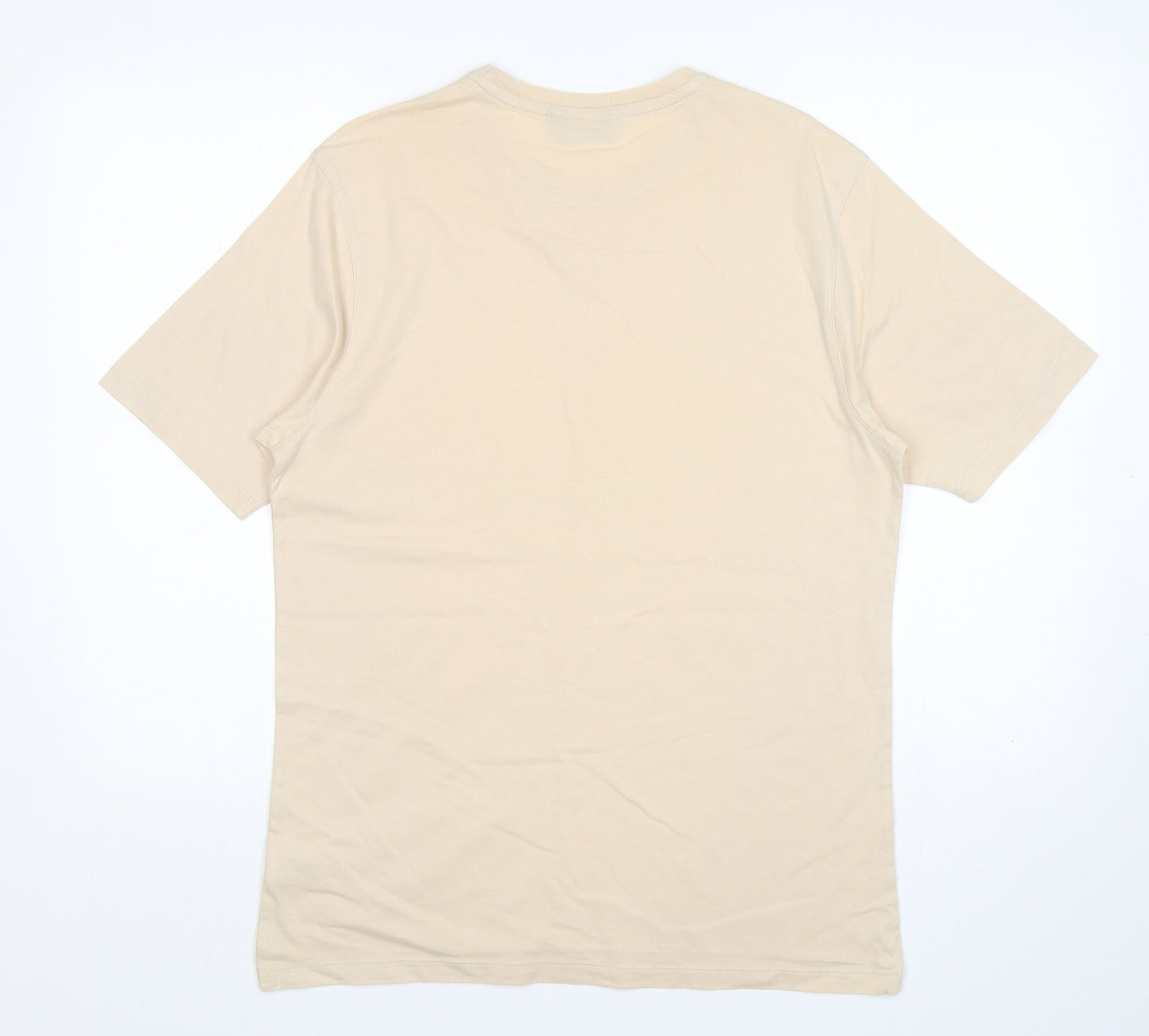 Blue Harbour Mens Beige  Cotton  T-Shirt Size M Round Neck