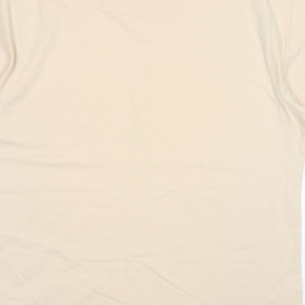 Blue Harbour Mens Beige  Cotton  T-Shirt Size M Round Neck