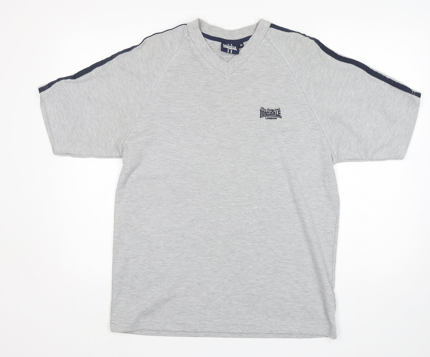 Lonsdale Mens Grey  Polyester  T-Shirt Size M Round Neck