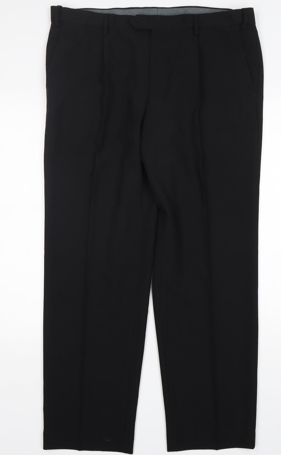 M&S Mens Black  Polyester Trousers  Size 38 L31 in Regular