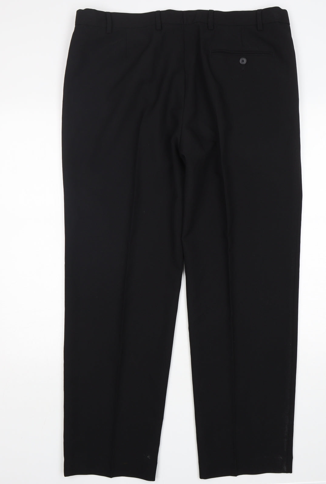 M&S Mens Black  Polyester Trousers  Size 38 L31 in Regular