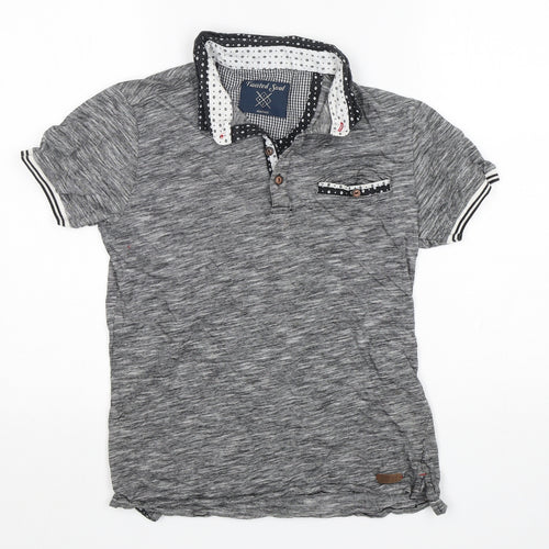 Twisted Soul Mens Grey  Cotton  Polo Size XS Collared