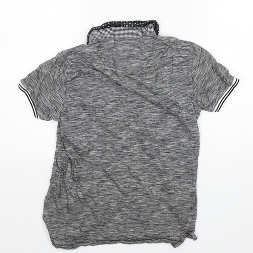 Twisted Soul Mens Grey  Cotton  Polo Size XS Collared