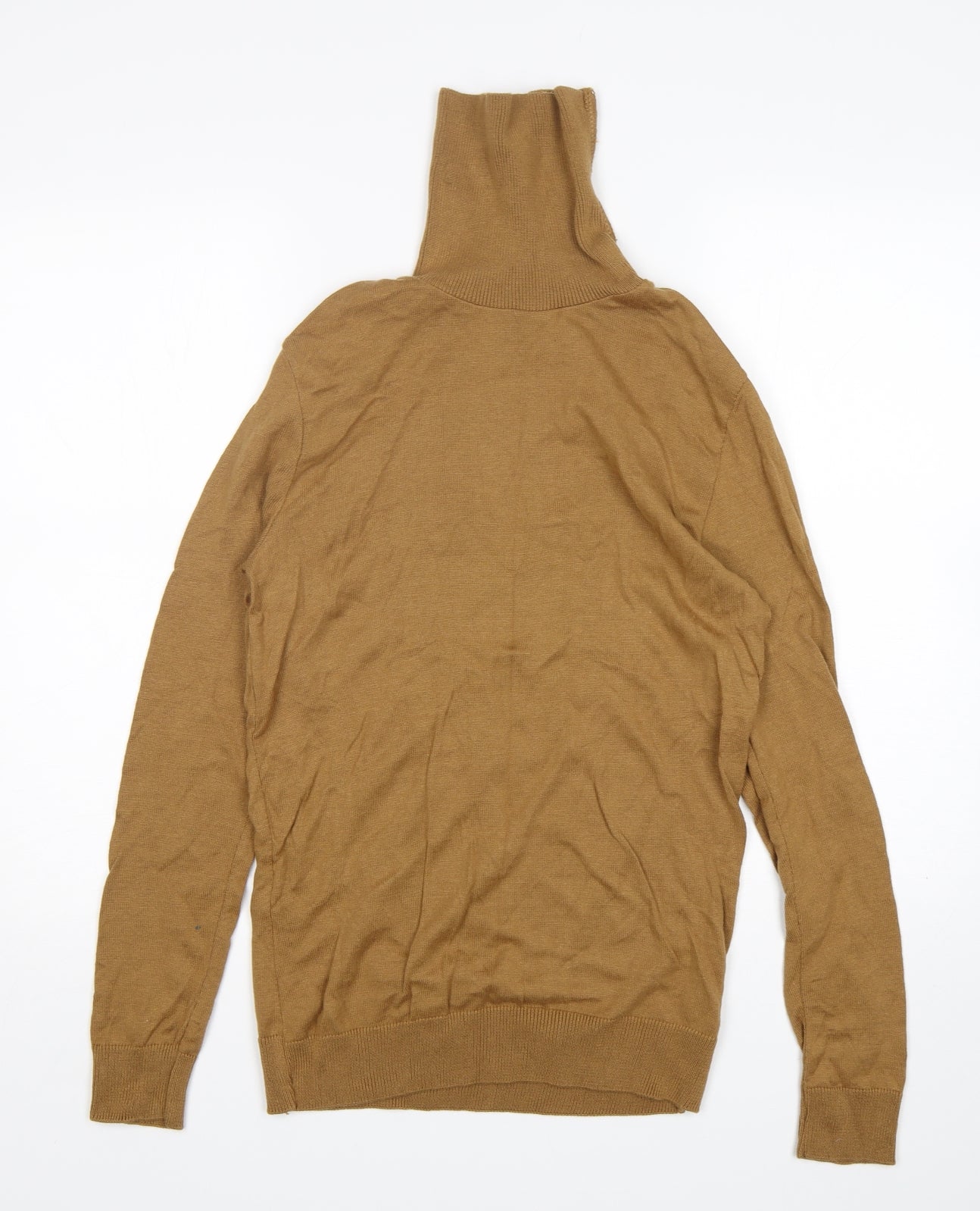 River Islnd Mens Brown Roll Neck  Acrylic Pullover Jumper Size M