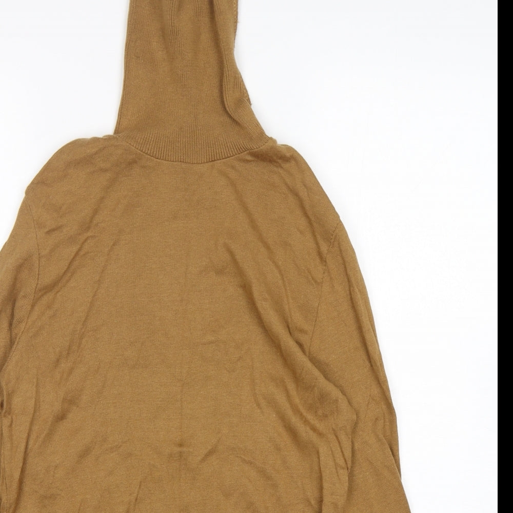 River Islnd Mens Brown Roll Neck  Acrylic Pullover Jumper Size M