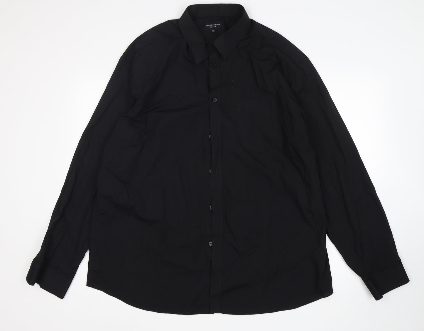 Taylor & Wright Mens Black  Polyester  Dress Shirt Size 18.5 Collared