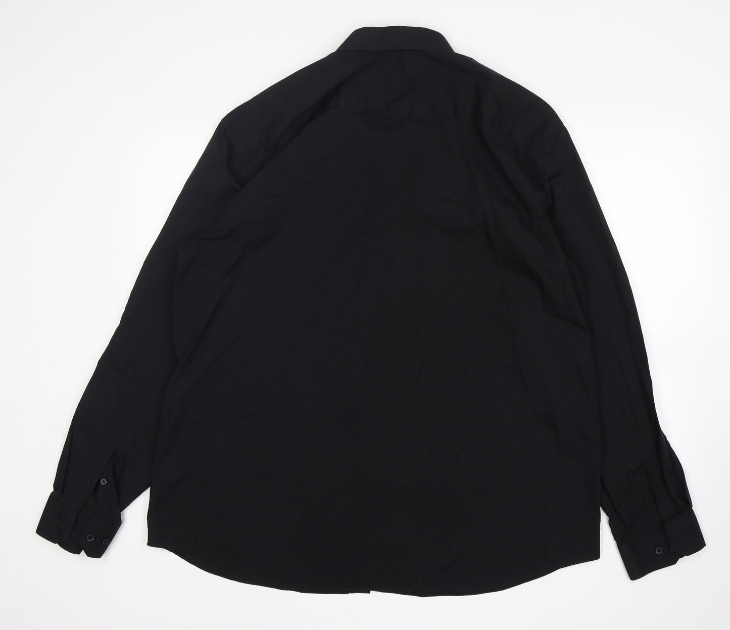 Taylor & Wright Mens Black  Polyester  Dress Shirt Size 18.5 Collared