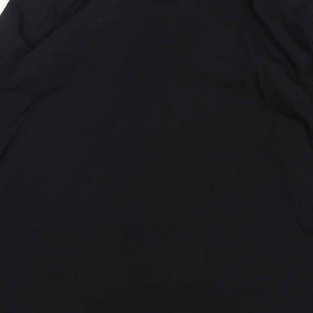 Taylor & Wright Mens Black  Polyester  Dress Shirt Size 18.5 Collared