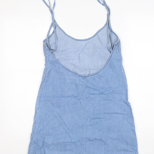 ASOS Womens Blue  Cotton Basic Tank Size 8 Round Neck