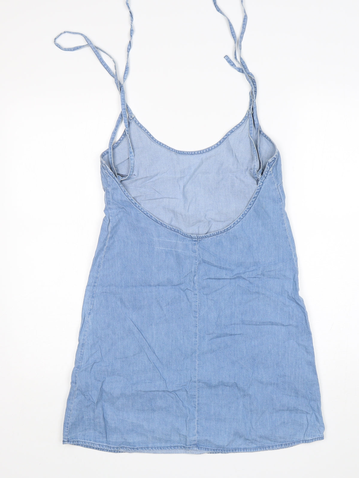 ASOS Womens Blue  Cotton Basic Tank Size 8 Round Neck