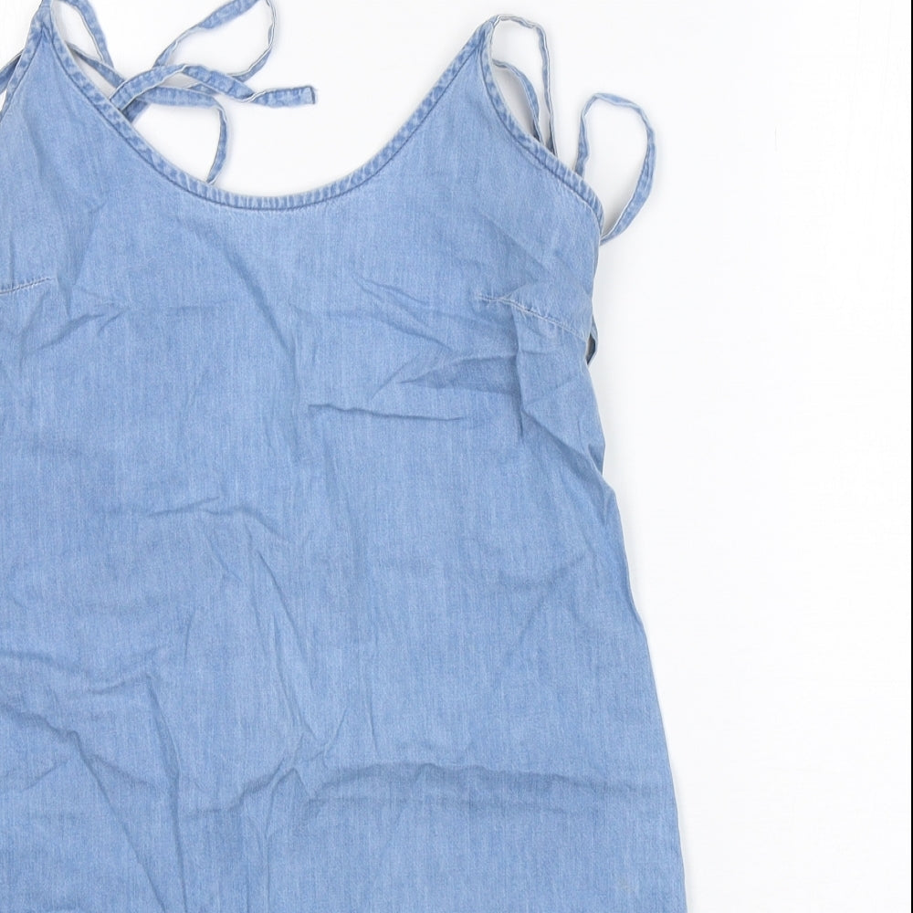 ASOS Womens Blue  Cotton Basic Tank Size 8 Round Neck