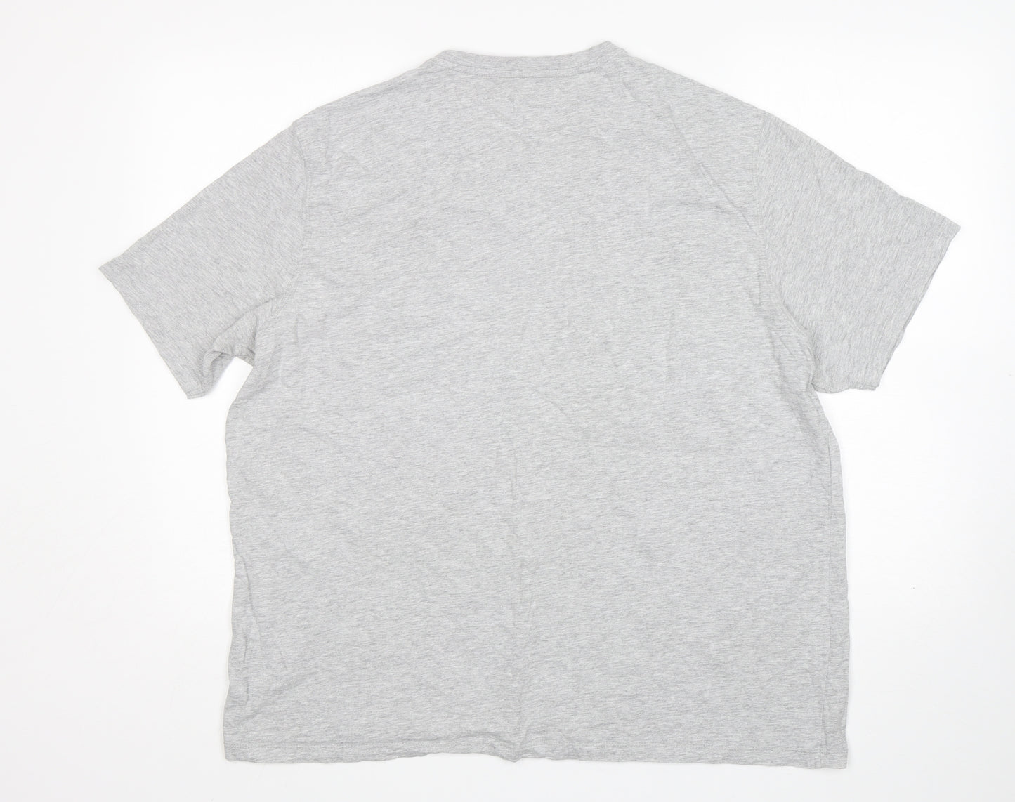 Easy Mens Grey  Cotton  T-Shirt Size 2XL V-Neck