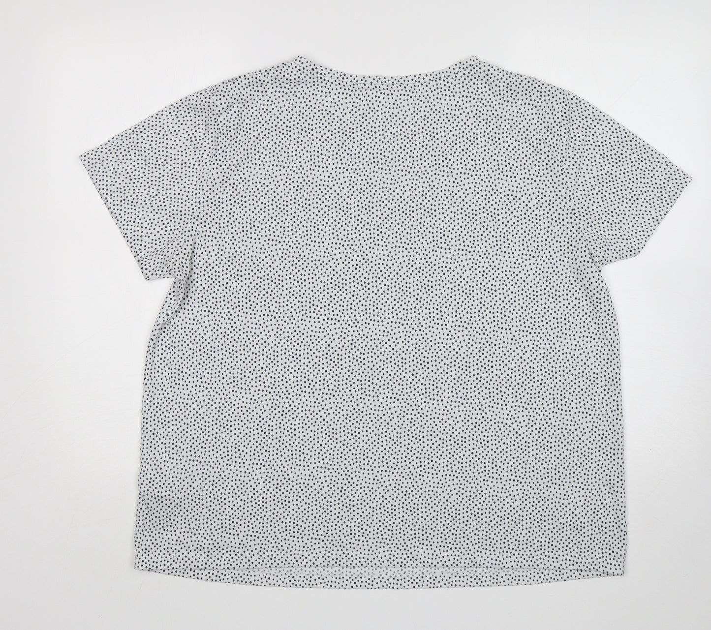 M&S Womens Multicoloured Polka Dot Polyester Basic T-Shirt Size 18 Round Neck
