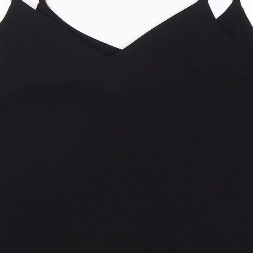 George Womens Black  Polyester Basic Blouse Size 18 V-Neck