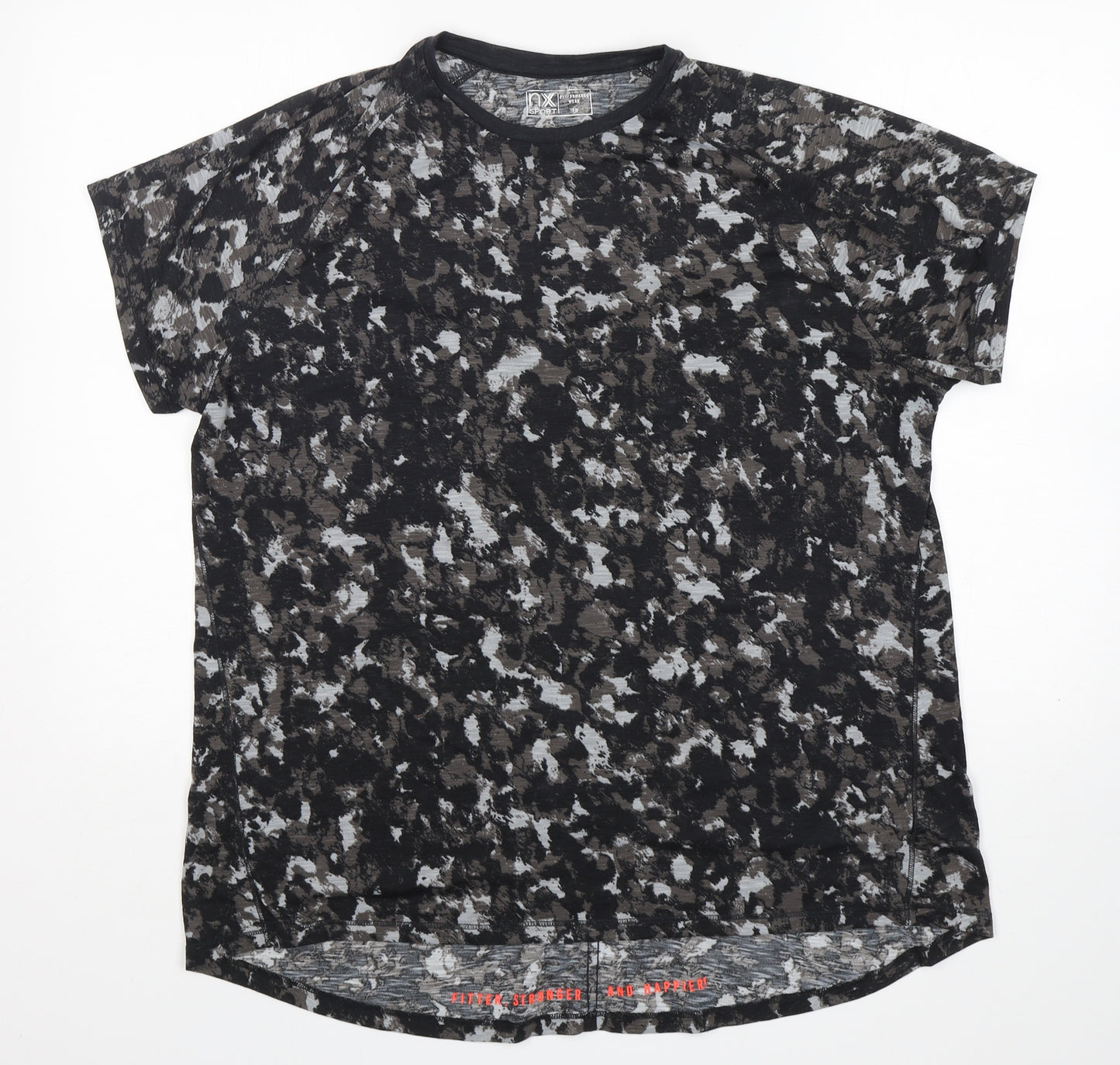 NEXT Womens Multicoloured Camouflage Polyester Basic T-Shirt Size 18 Round Neck