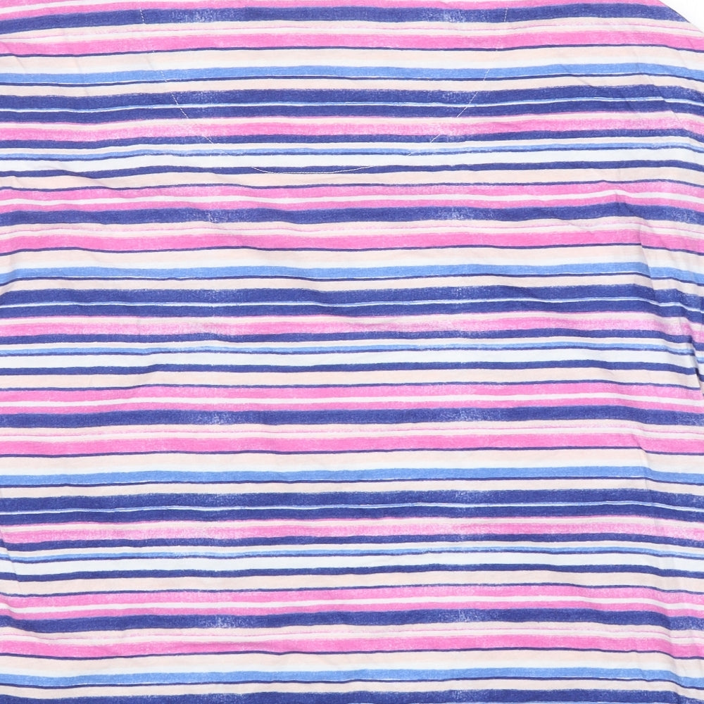 George Womens Multicoloured Striped Cotton Basic T-Shirt Size 16 Round Neck