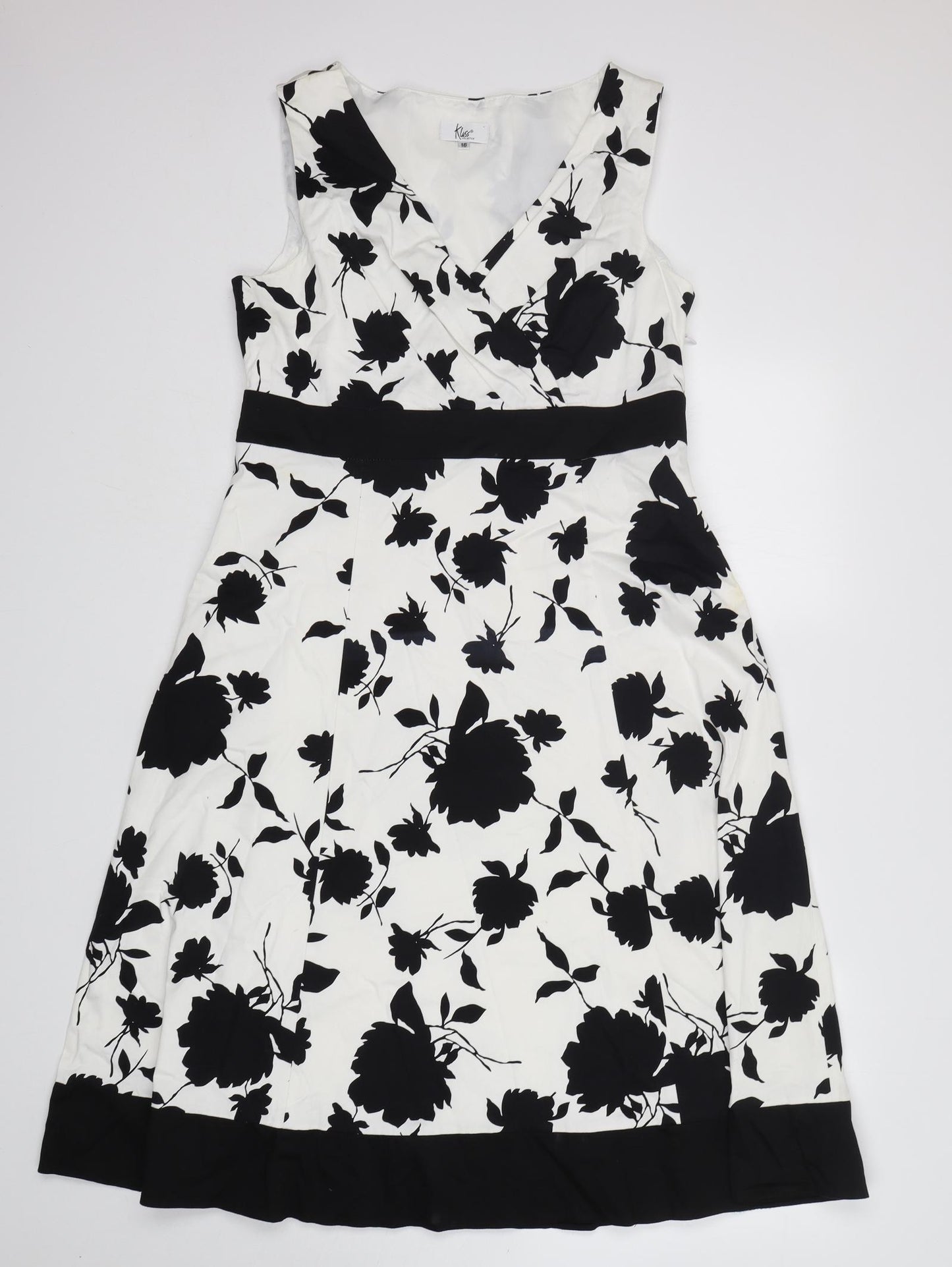 Klass Womens Multicoloured Floral  A-Line  Size 16  V-Neck